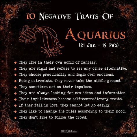 aquarius bad personality traits